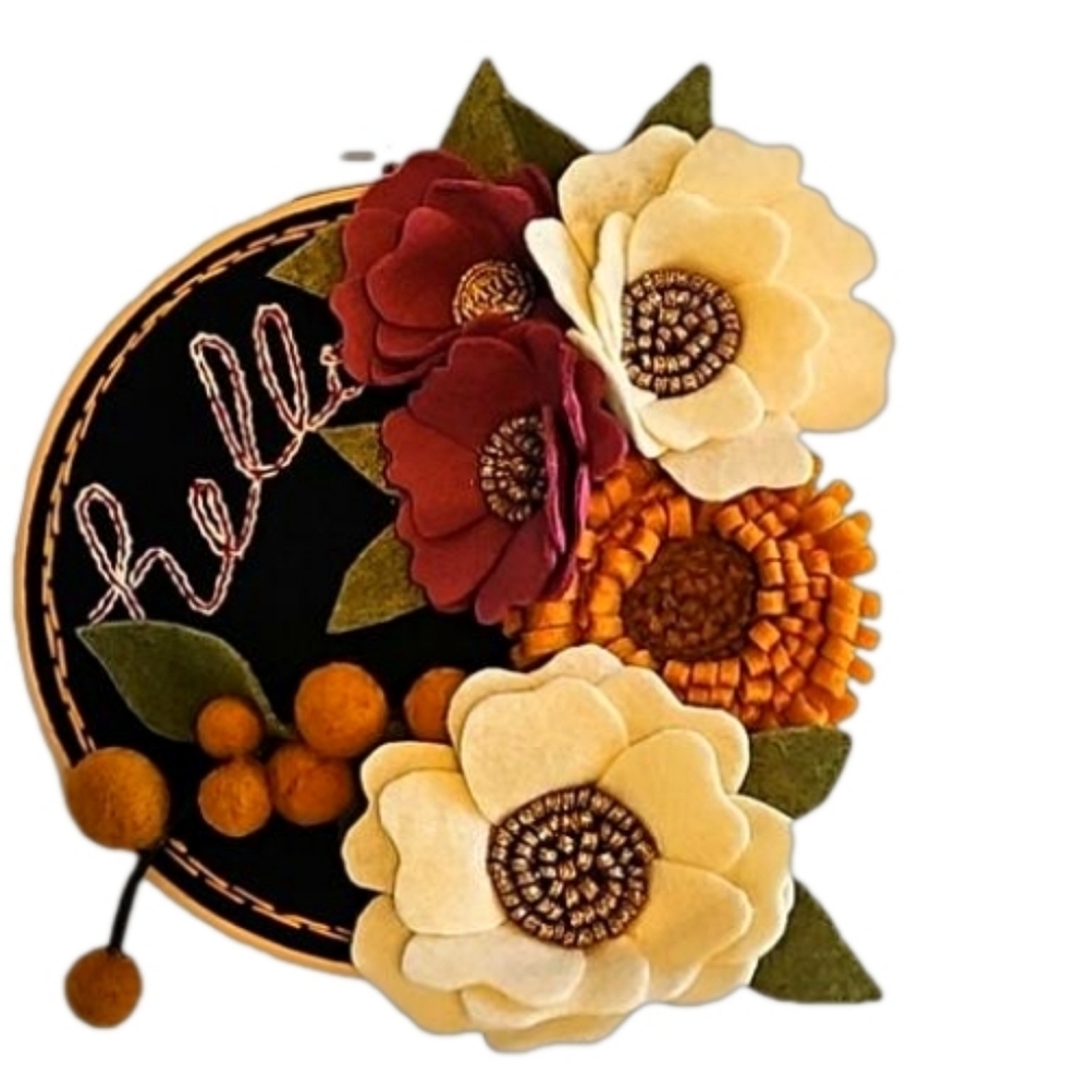 Hand Crafted Floral Wall Decor Hello Sign
